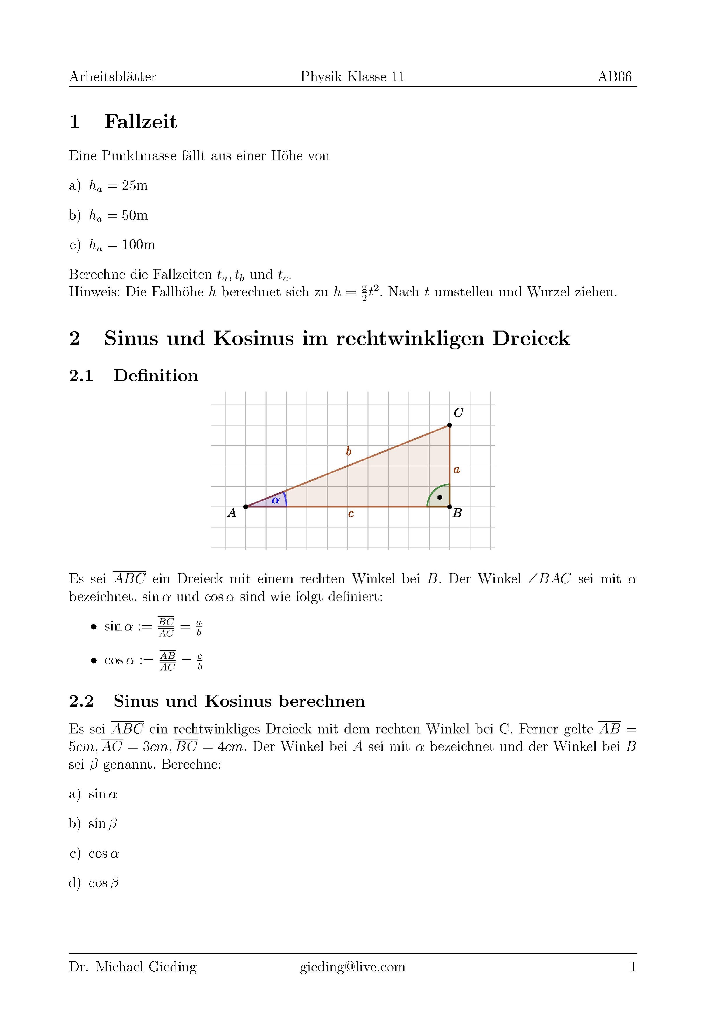 AB 6 Sinus und Kosinus