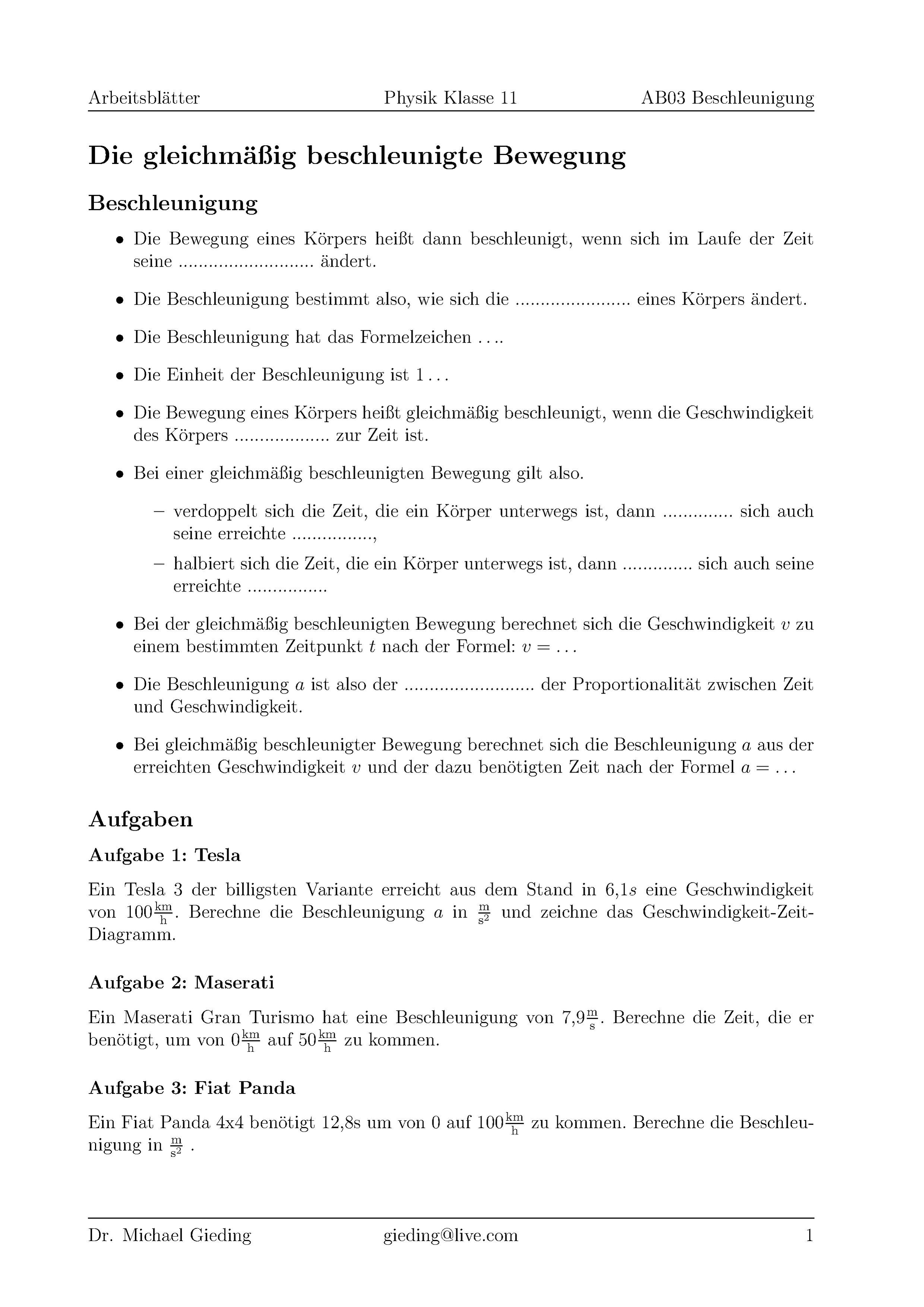 Beschleunigung